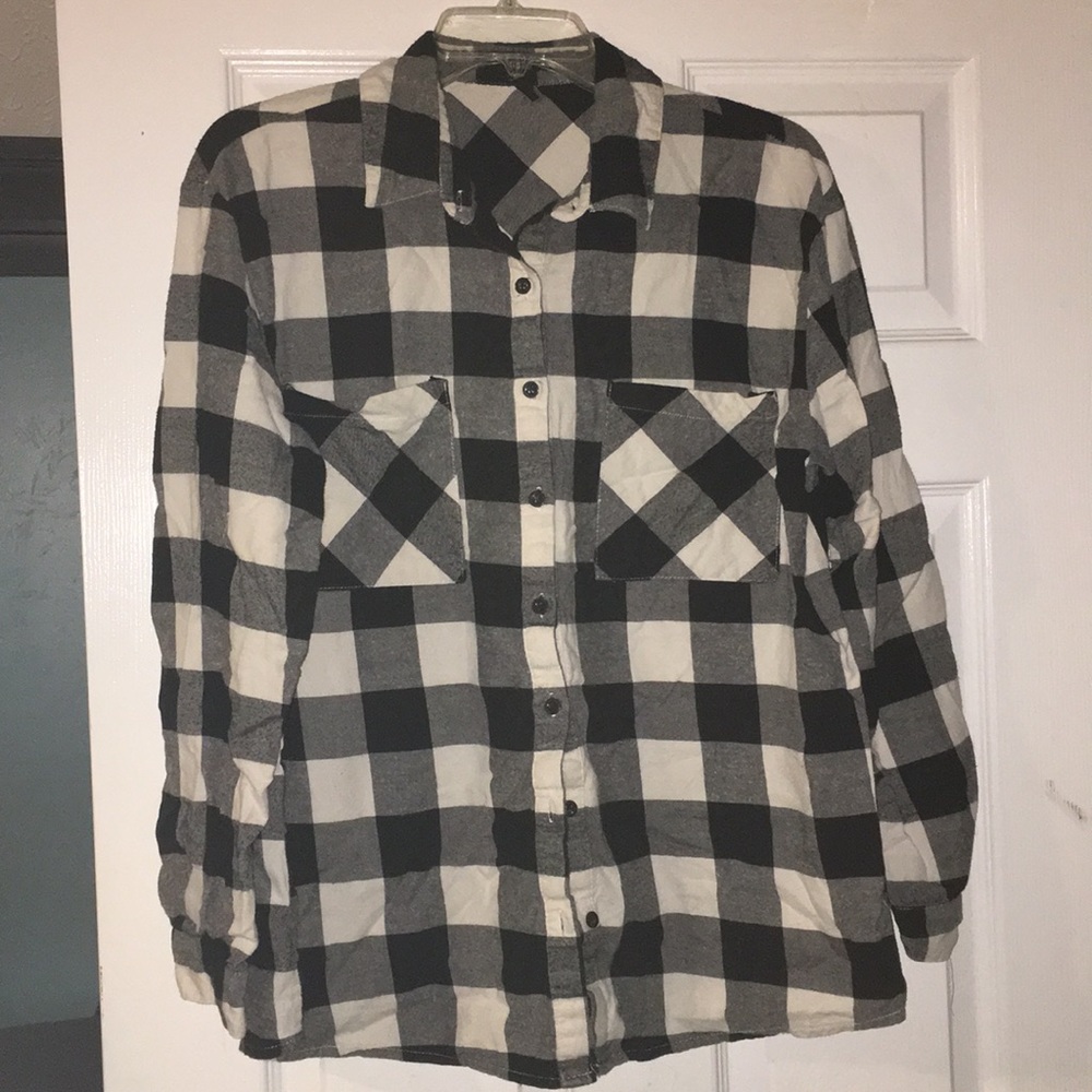 forever 21 black and white flannel
